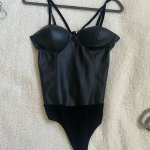 Guess Faux Leather Bodysuit